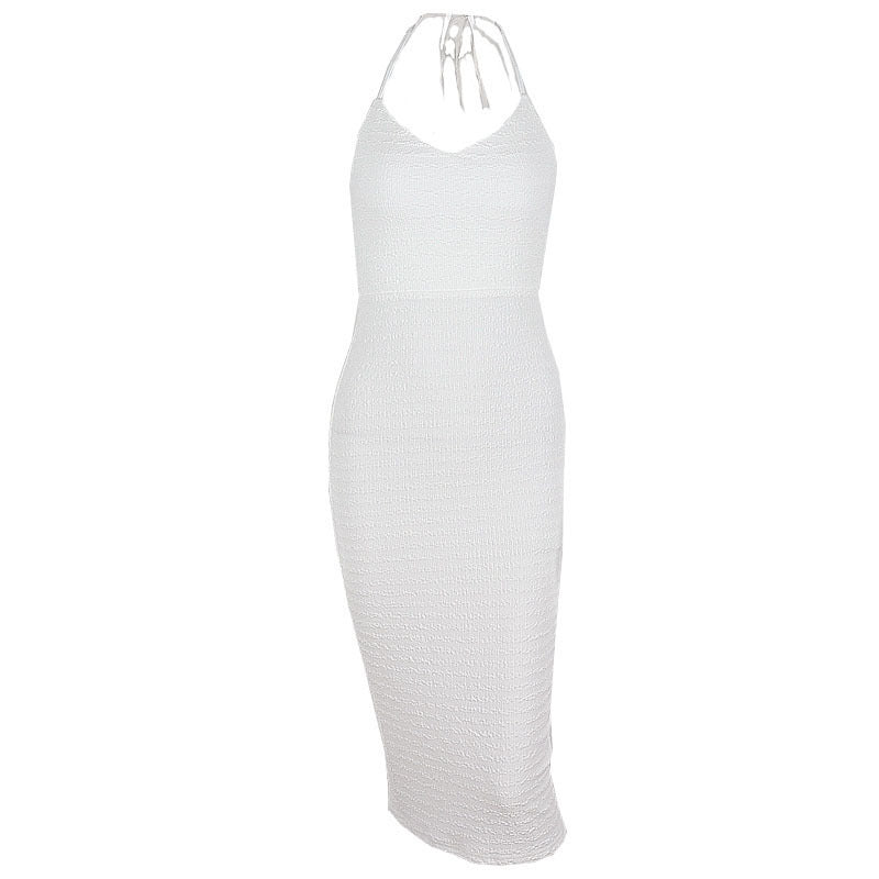 Women's Fashion Lace Mid Length Slit Dress