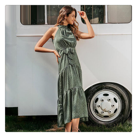 Printed trad midi dress