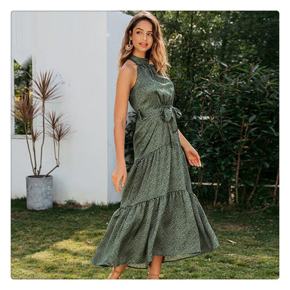 Printed trad midi dress