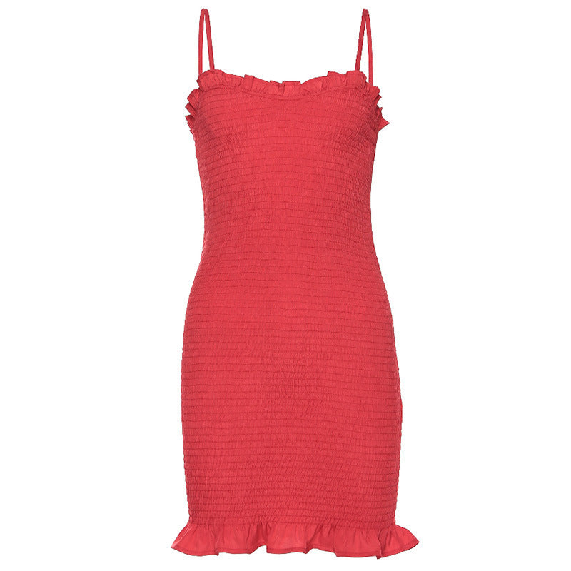 Pleated wrap hip dress