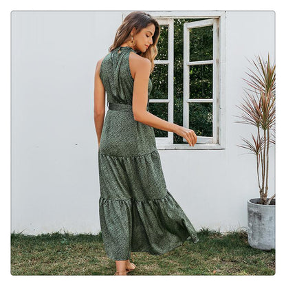 Printed trad midi dress