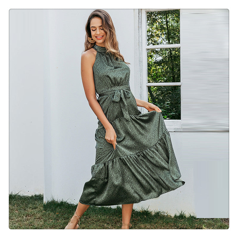 Printed trad midi dress