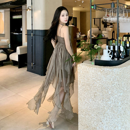 Pleated Irregular Elegant Midi Dress
