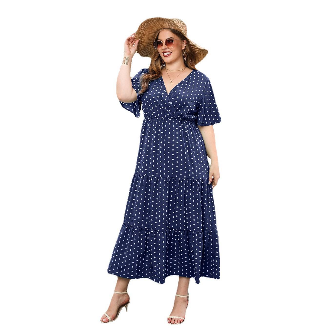 Plus-size Women's Plus-size Polka Dot Casual Dress