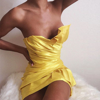 Women's Wrap Pleated Evening Dress